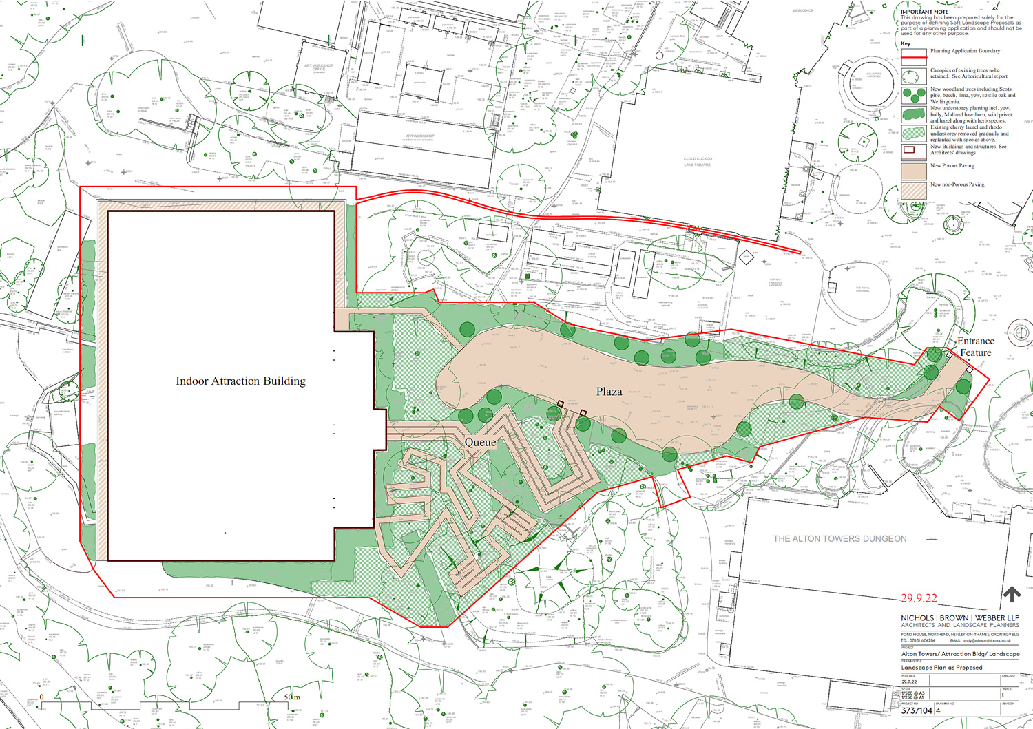 Planning documents showing the proposed Project Horizon site layout at Alton Towers