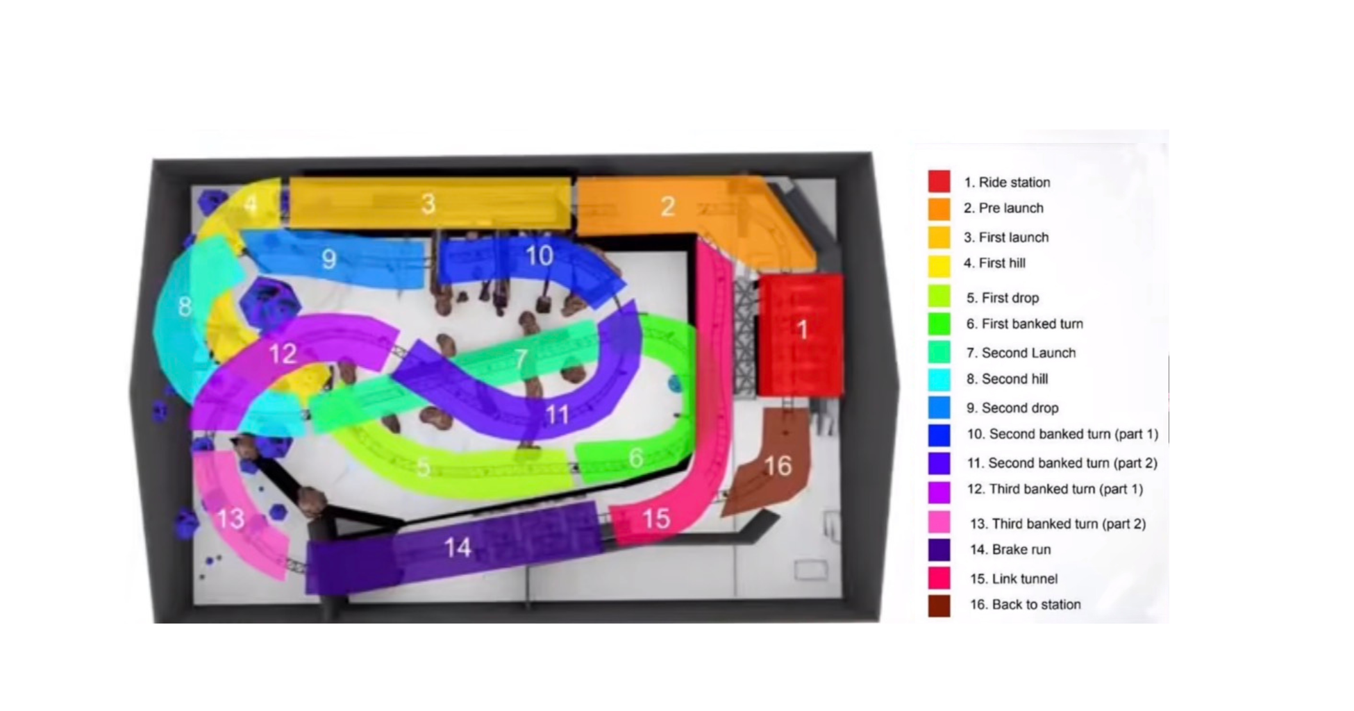 Alleged leaked layout diagram for the Project Horizon indoor multi-launch coaster