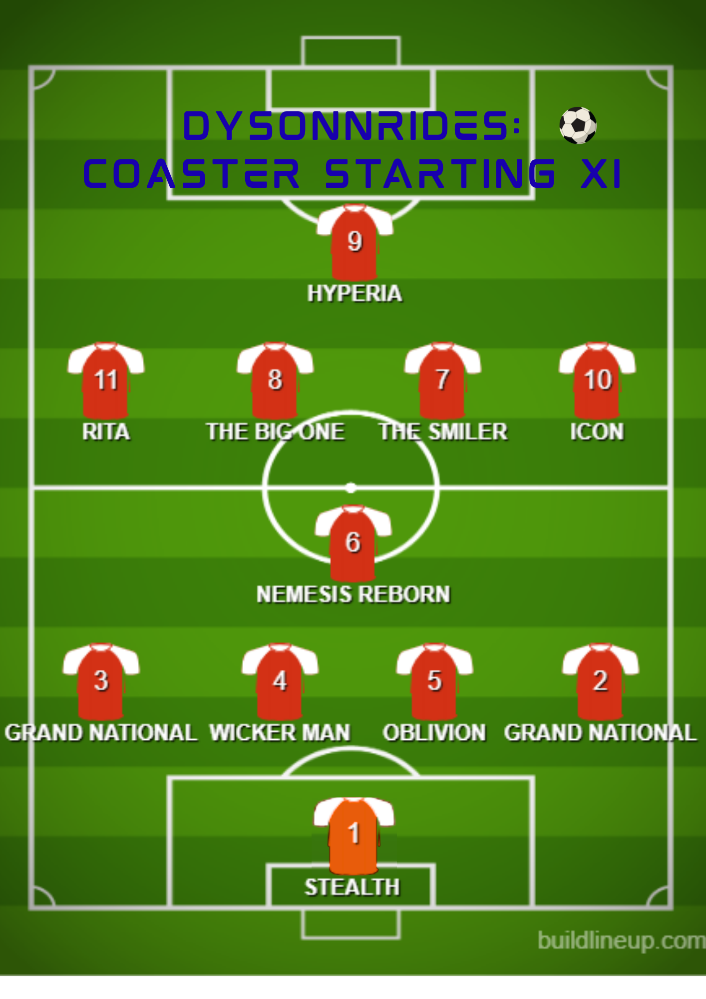 THE ULTIMATE COASTER FOOTBALL TEAM!